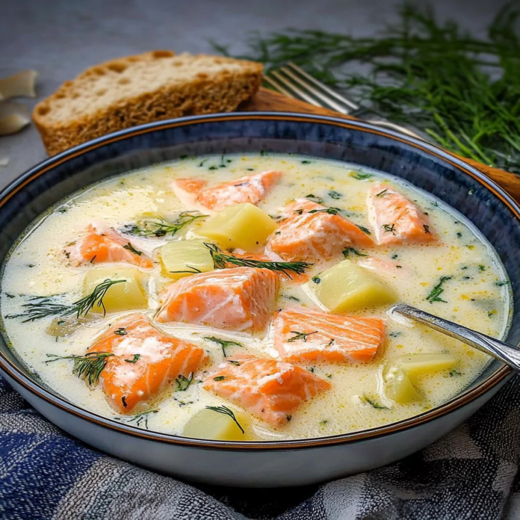 Creamy Finnish Salmon Soup – A Comforting and Healthy Delight! (2)