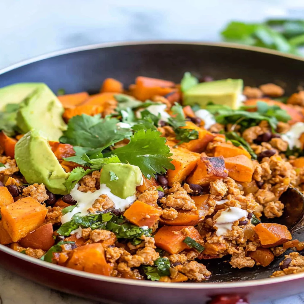 Ground Turkey & Sweet Potato Taco Skillet - Quick & Healthy Dinner Recipe! (1)