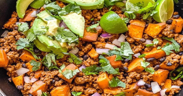 Ground Turkey & Sweet Potato Taco Skillet - Quick & Healthy Dinner Recipe! (2)