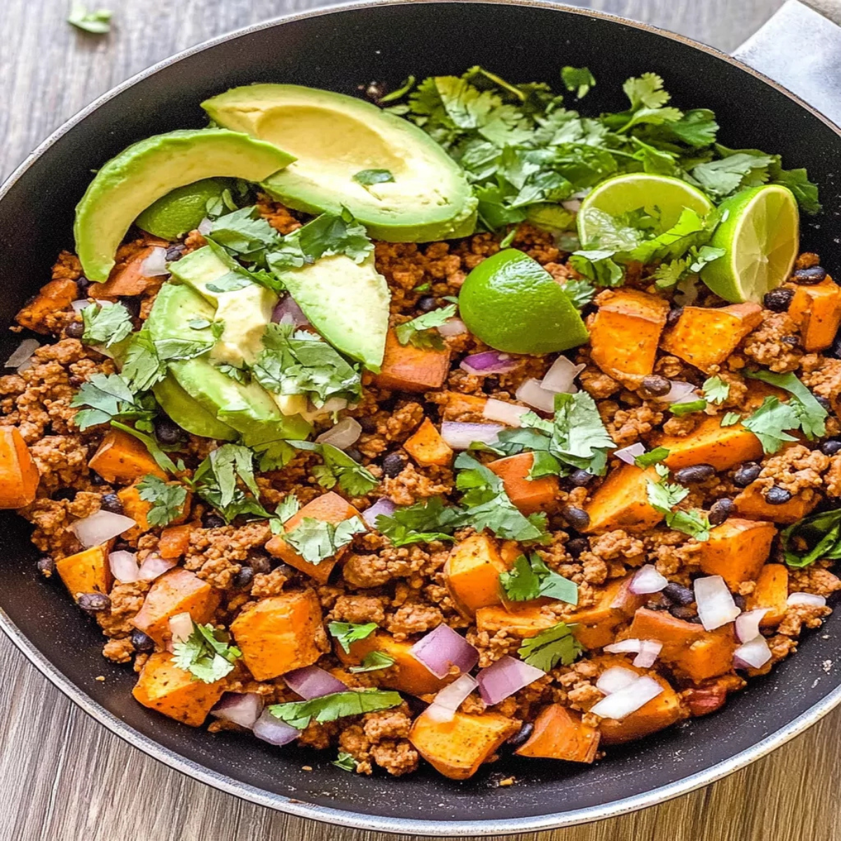 Ground Turkey & Sweet Potato Taco Skillet - Quick & Healthy Dinner Recipe! (2)