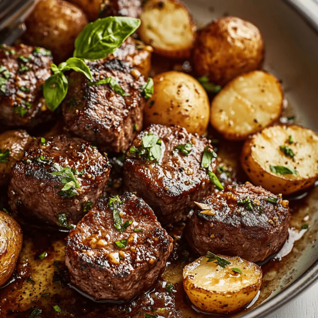 Irresistibly Delicious Garlic Butter Steak Bites and Potatoes Recipe (1)