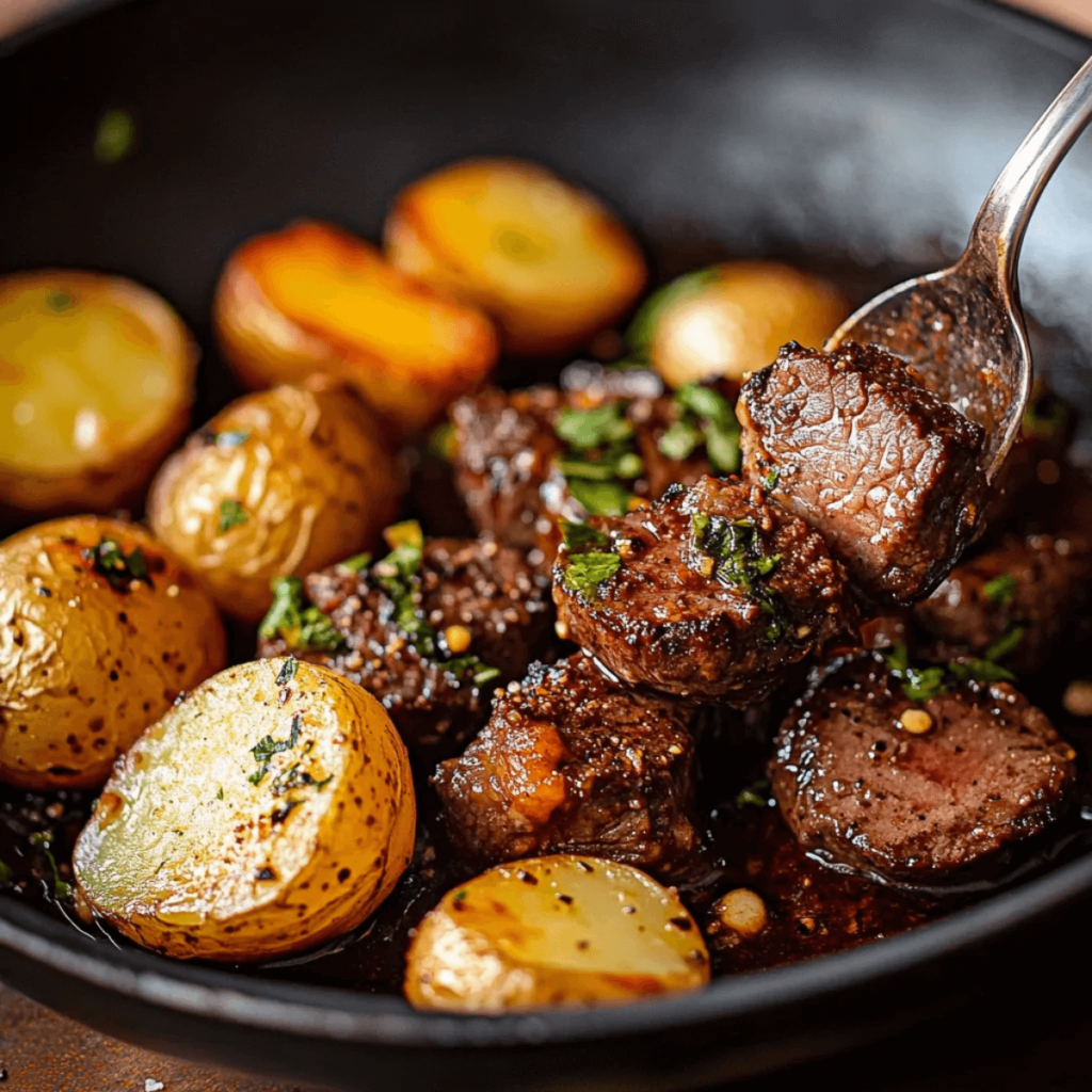 Irresistibly Delicious Garlic Butter Steak Bites and Potatoes Recipe (2) (1)