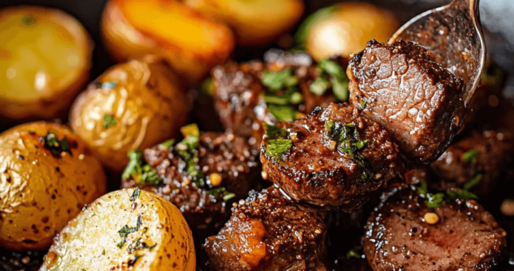 Irresistibly Delicious Garlic Butter Steak Bites and Potatoes Recipe (2) (1)