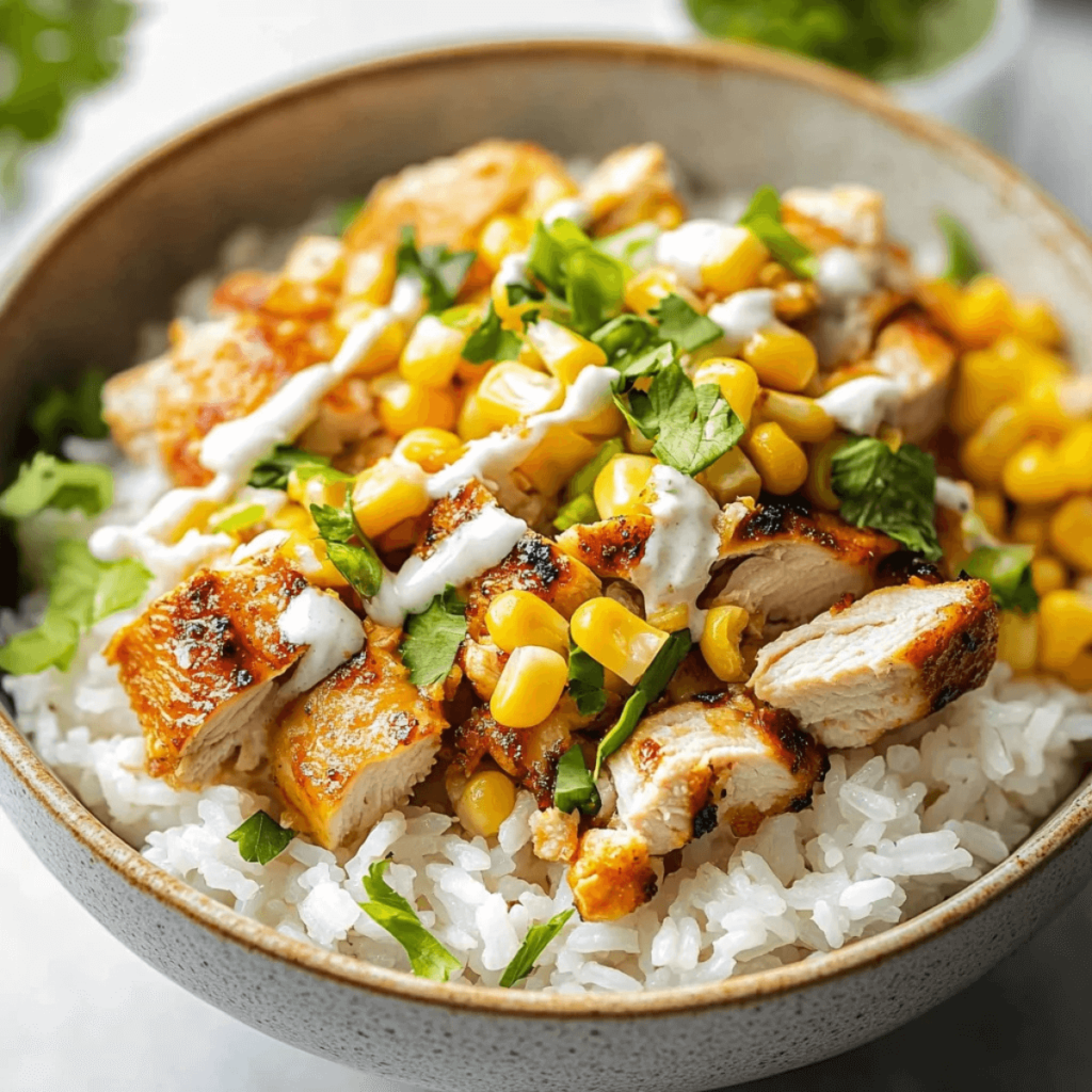 Irresistibly Flavorful Street Corn Chicken Rice Bowl Recipe (2) (1)