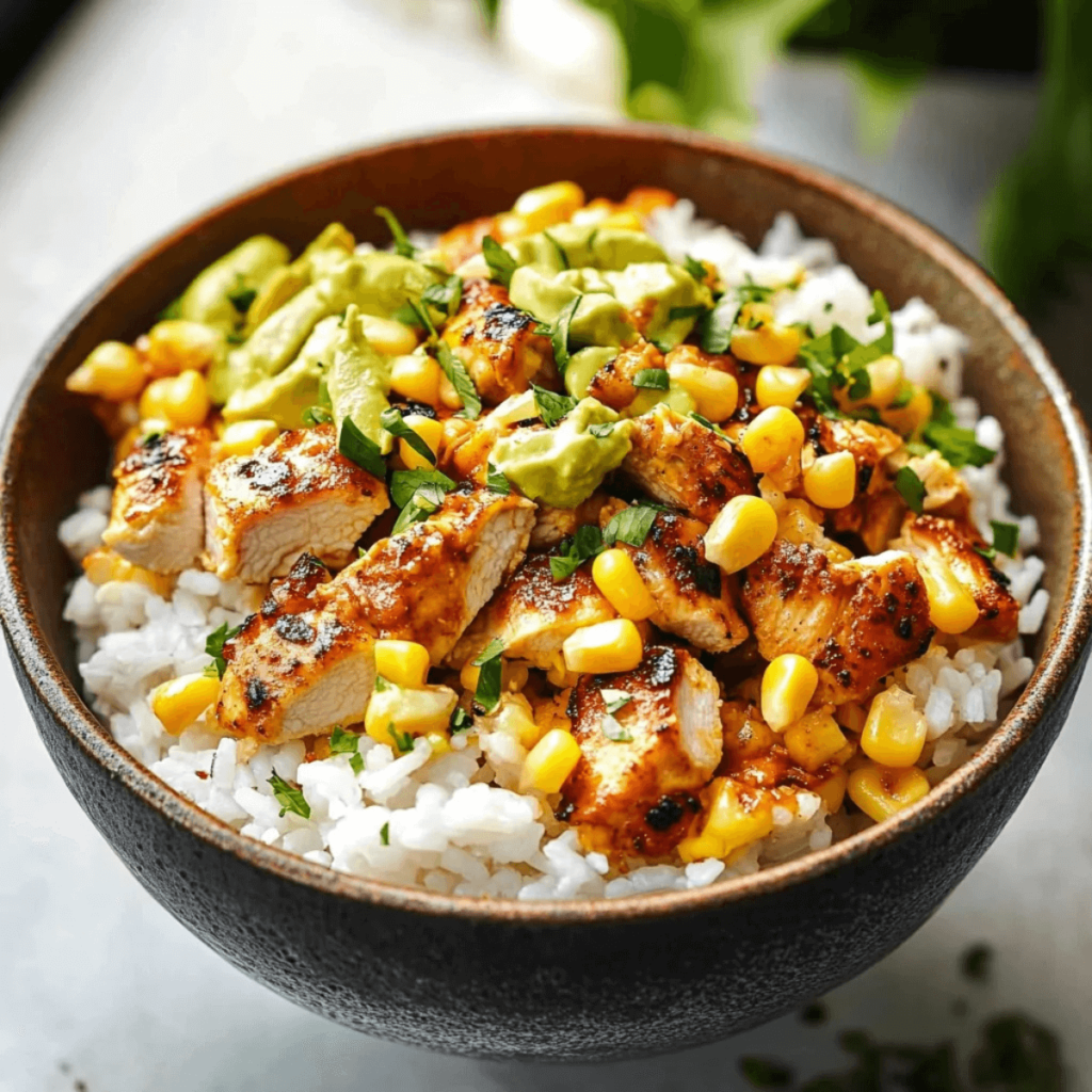 Irresistibly Flavorful Street Corn Chicken Rice Bowl Recipe (3) (1)