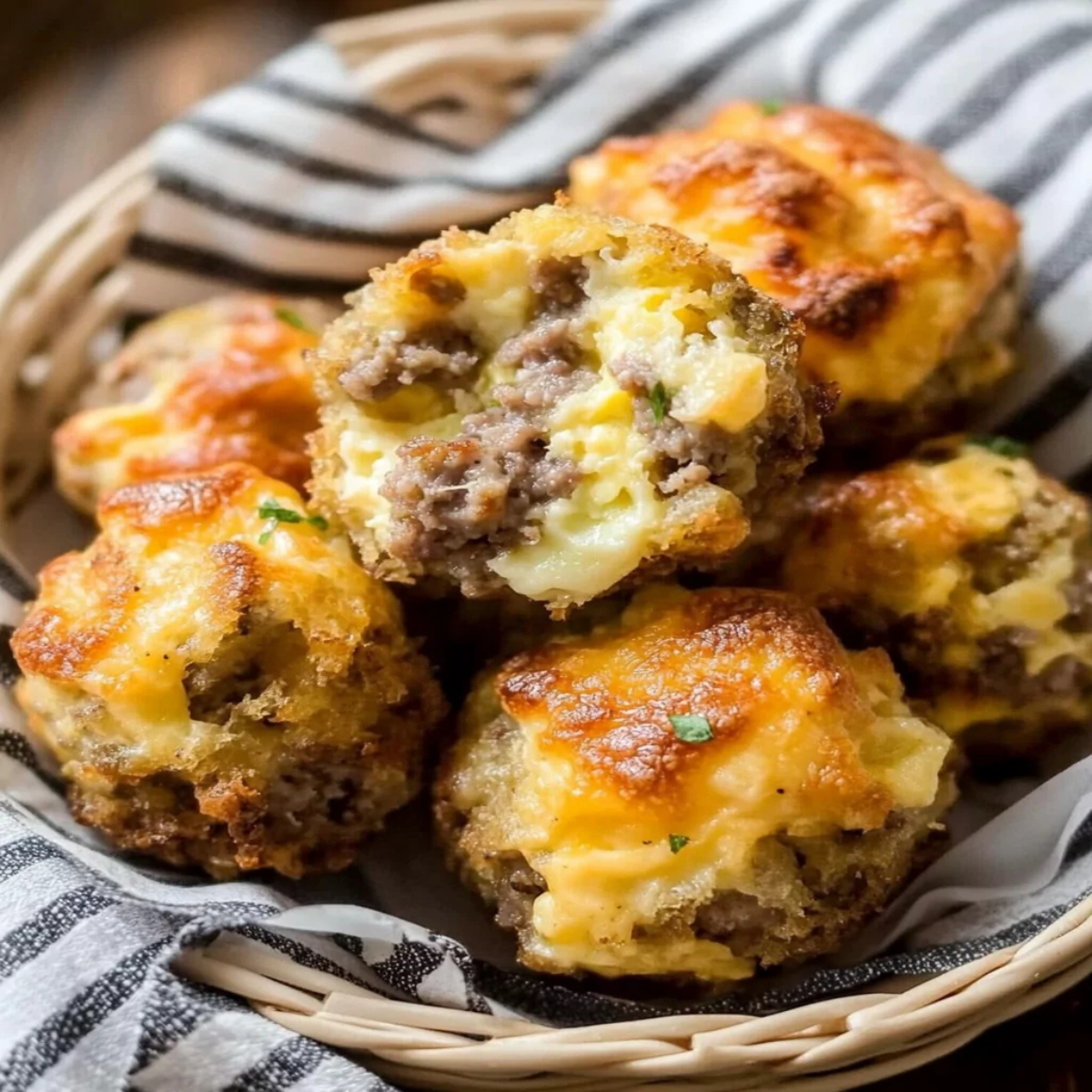Keto Sausage Egg and Cheese Bites