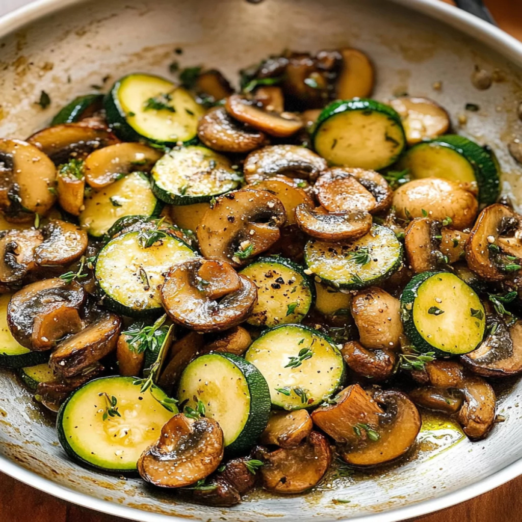 Quick and Easy Skillet Zucchini and Mushrooms