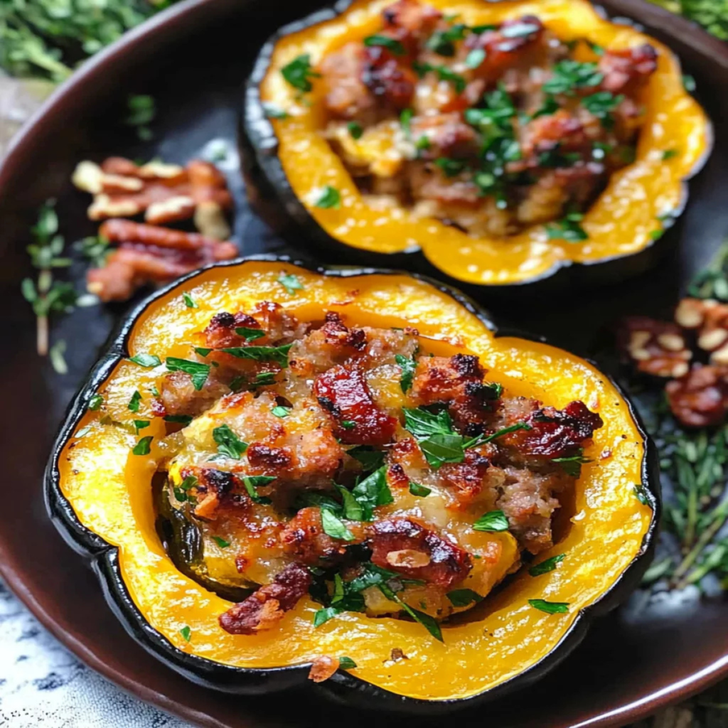Sausage Stuffed Acorn Squash (1)