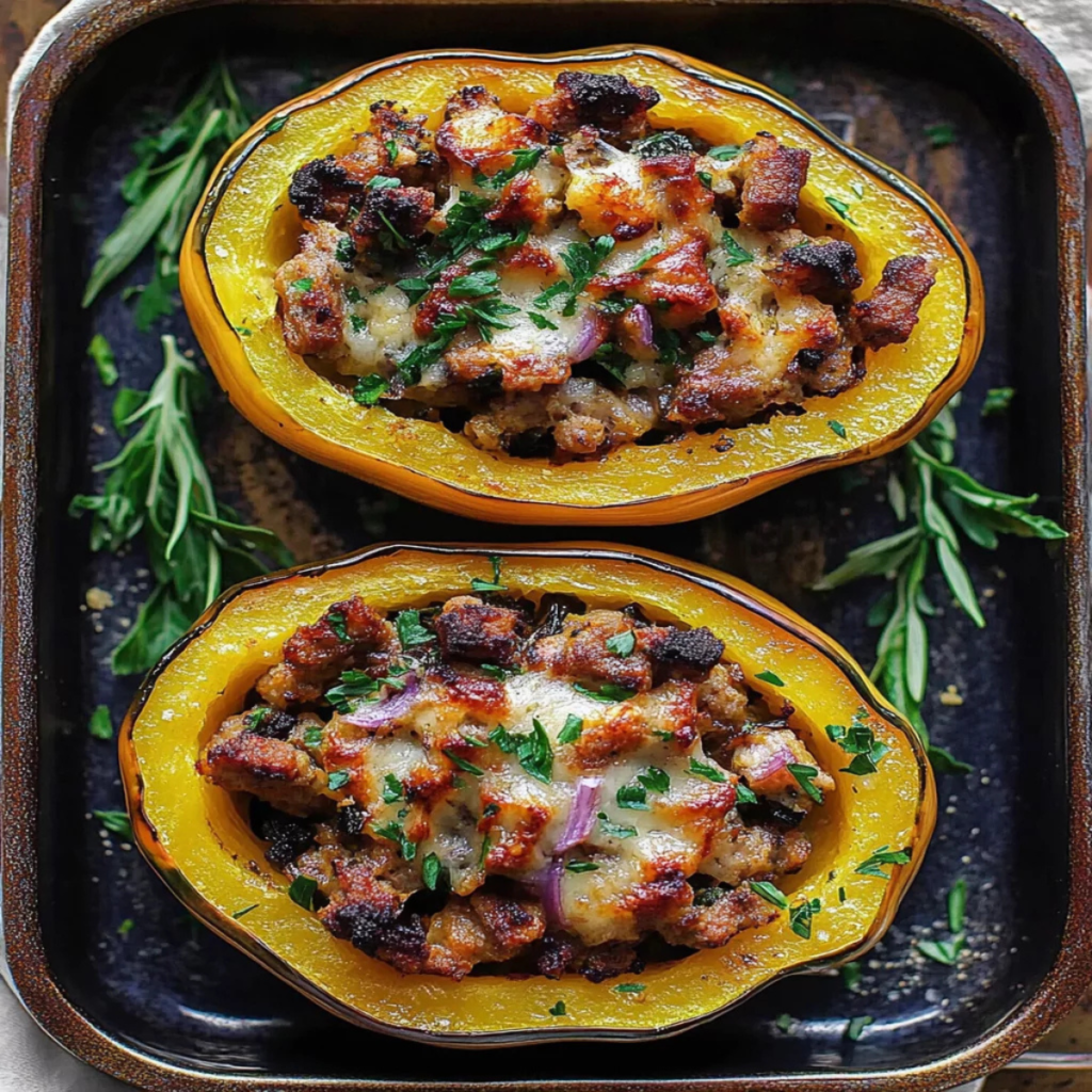 Sausage Stuffed Acorn Squash (2)