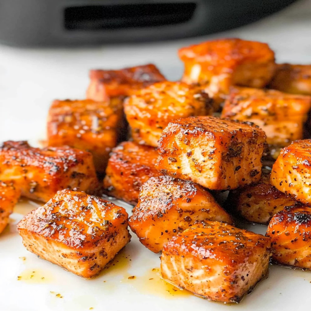 Simple and Flavorful Air Fryer Honey Garlic Salmon Bites! (1)