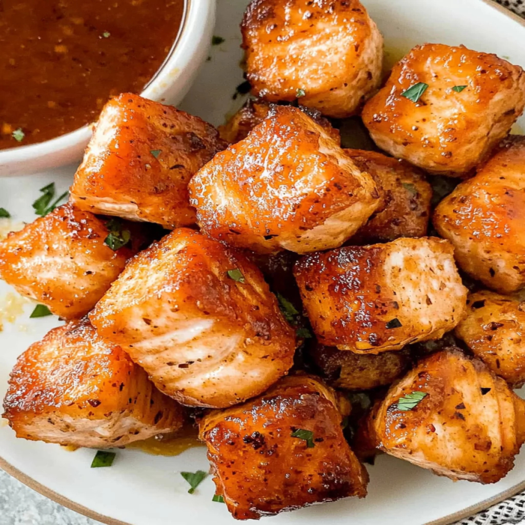 Simple and Flavorful Air Fryer Honey Garlic Salmon Bites! (2)