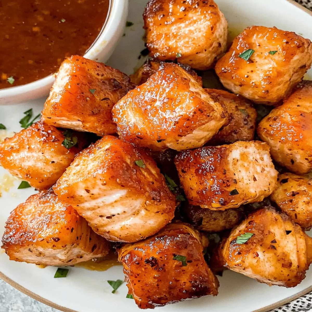 Simple and Flavorful Air Fryer Honey Garlic Salmon Bites! (2)