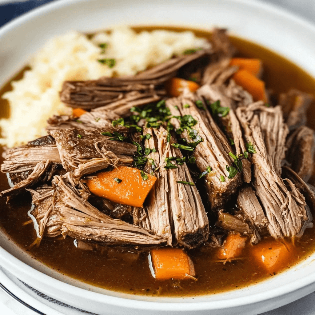 Slow Cooker Garlic Herb Pot Roast Easy and Flavorful Recipe (1)