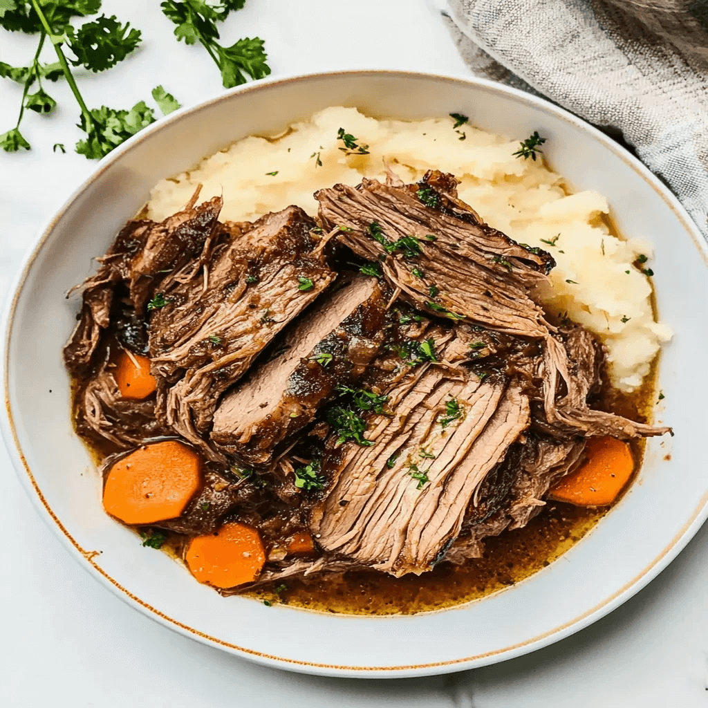 Slow Cooker Garlic Herb Pot Roast Easy and Flavorful Recipe (2) (1)