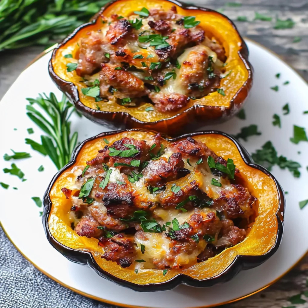 Sausage Stuffed Acorn Squash