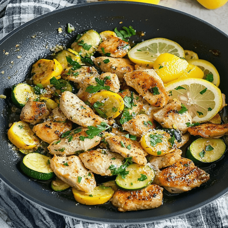 Asado Chicken and Sautéed Lemon Zucchini