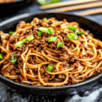 Asian-Style Ground Beef Spaghetti