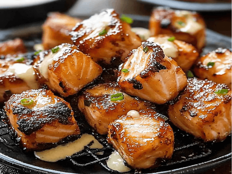 Crispy Salmon Bites with Sauce