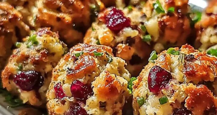 Easy Cranberry Turkey Stuffing Balls – A Perfect Holiday Appetizer! (3)