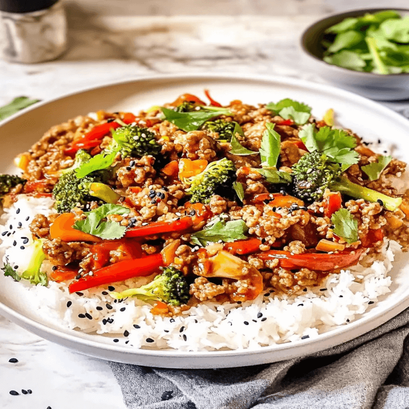 Ground Turkey Teriyaki Stir Fry