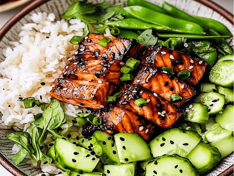 Honey Sriracha Salmon Bowls