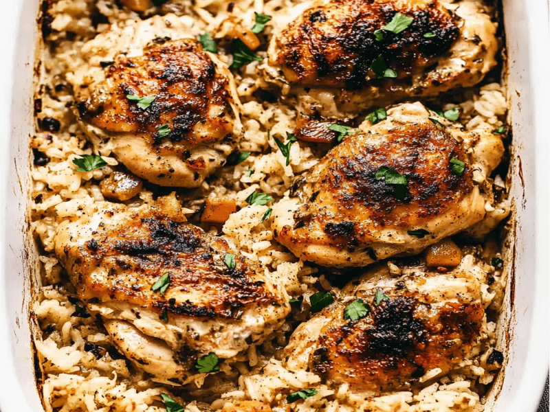 One-Pan No Peek Chicken & Rice