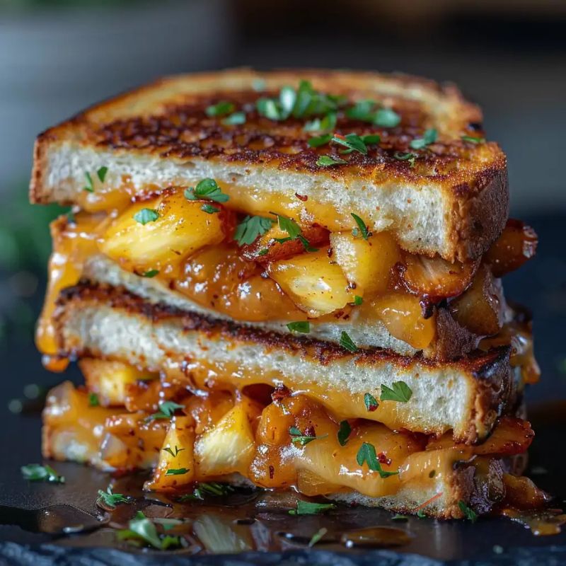 Quick BBQ Chicken & Pineapple Grilled Cheese – Perfect for Lunch or Dinner (4)