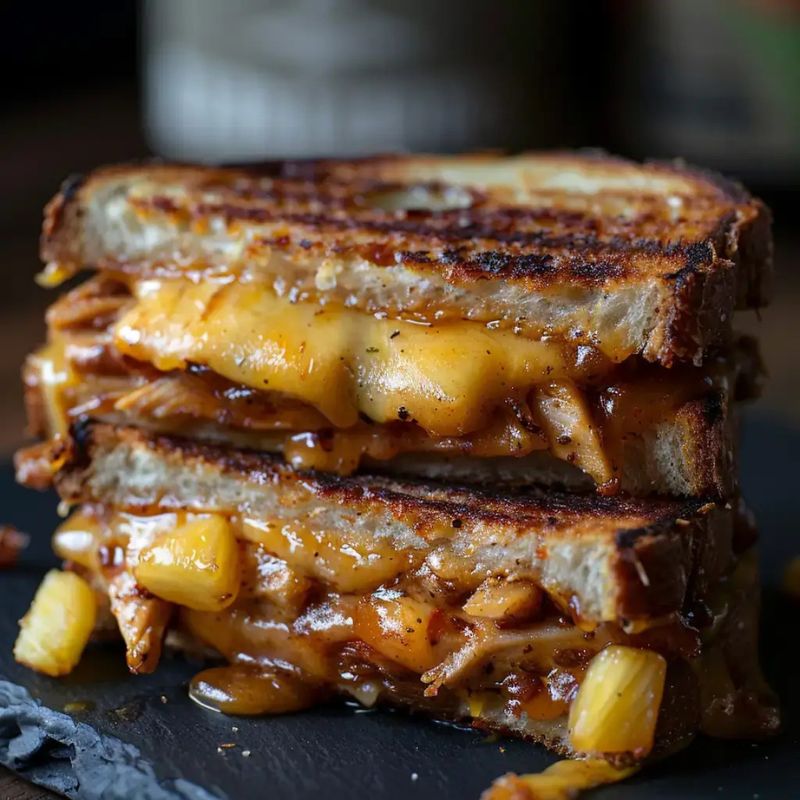 Quick BBQ Chicken & Pineapple Grilled Cheese – Perfect for Lunch or Dinner