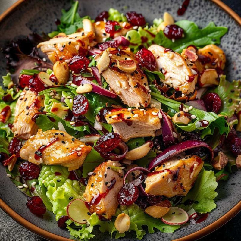 Quick & Healthy Asian Chicken Cranberry Salad Recipe (1)