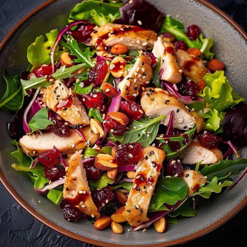 Quick & Healthy Asian Chicken Cranberry Salad Recipe (3)