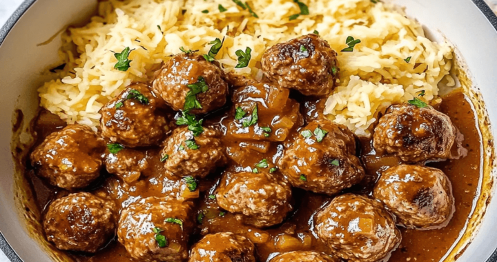 Slow Cooker Salisbury Steak Meatballs