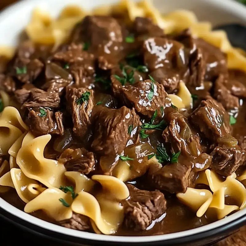 Best Crockpot Beef Tips & Noodles Recipe – So Easy & Delicious!