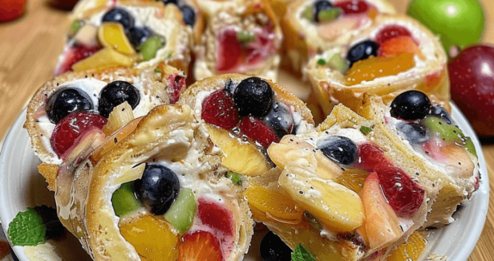 Cheesecake Fruit Salad Roll Ups