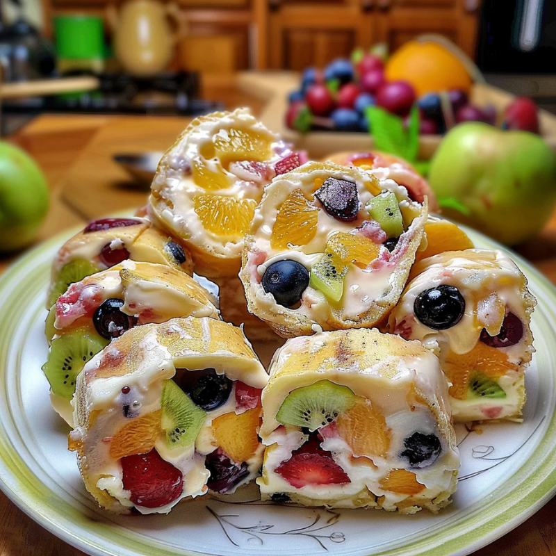 Cheesecake Fruit Salad Roll Ups