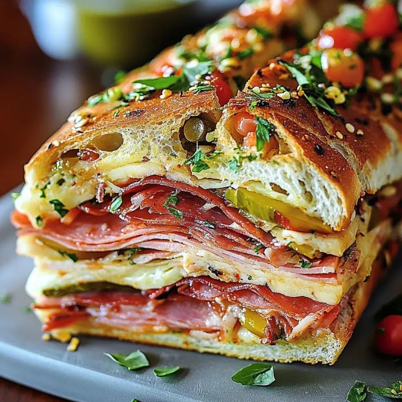 Classic Italian Muffuletta Sandwich – The Ultimate Italian Deli Delight (1)