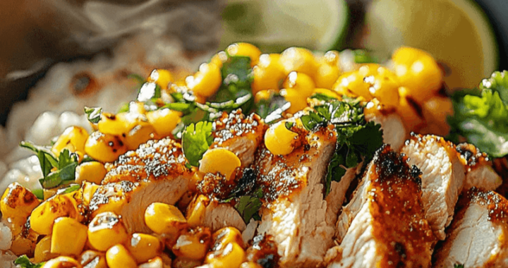 Delicious Street Corn Chicken Rice Bowl