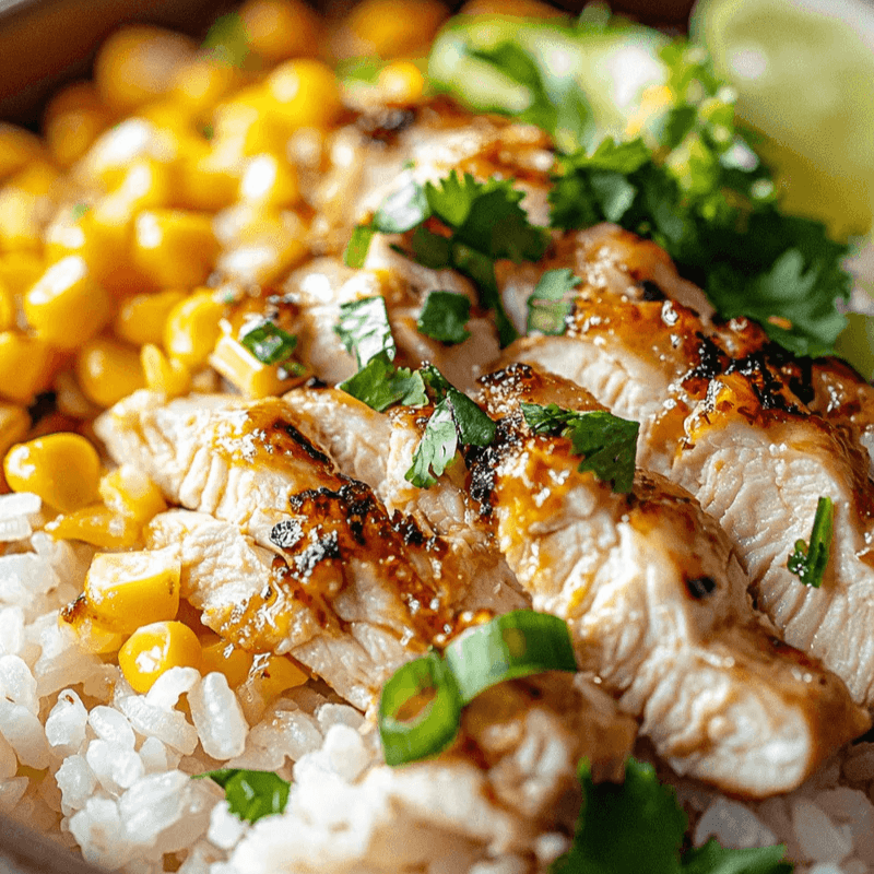 Delicious Street Corn Chicken Rice Bowl