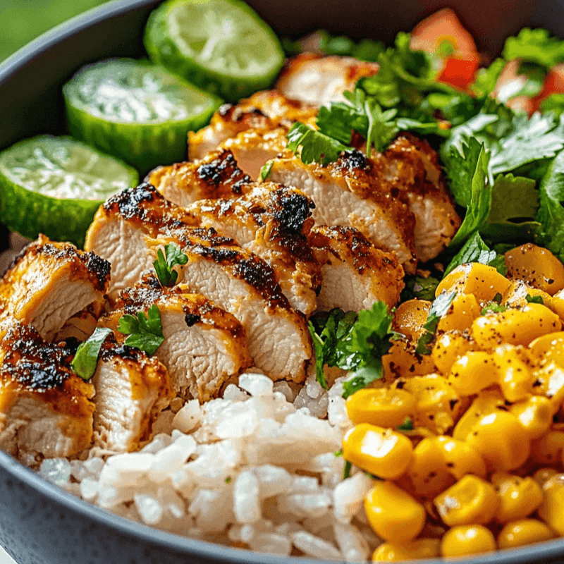 Delicious Street Corn Chicken Rice Bowl