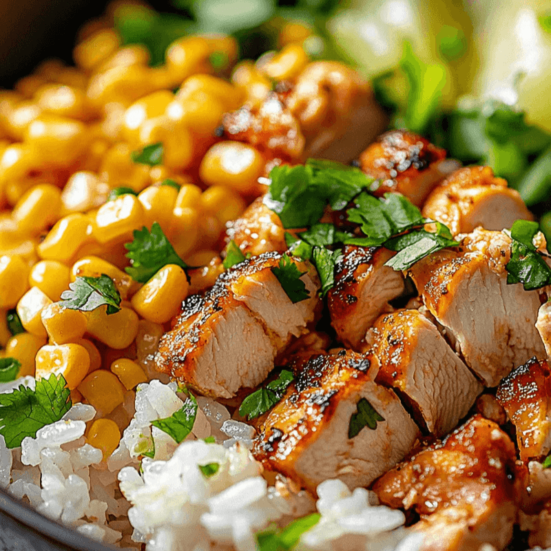 Delicious Street Corn Chicken Rice Bowl 