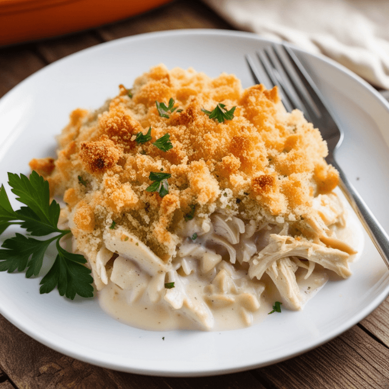 Easy Chicken and Dressing Casserole