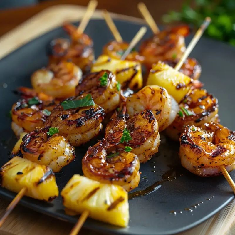 Easy Grilled Jerk Shrimp and Pineapple Skewers Recipe for Summer BBQs (3)