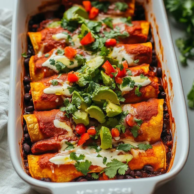 Easy Healthy Sweet Potato Enchiladas – A Delicious Vegetarian Dinner! (2)
