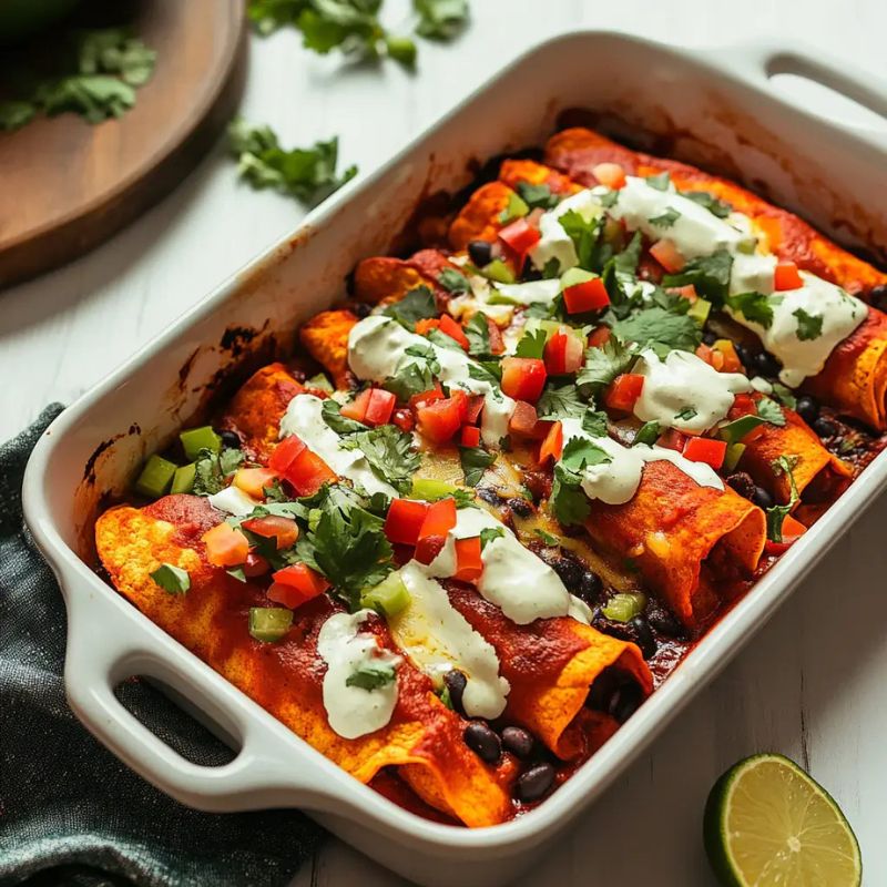 Easy Healthy Sweet Potato Enchiladas – A Delicious Vegetarian Dinner!