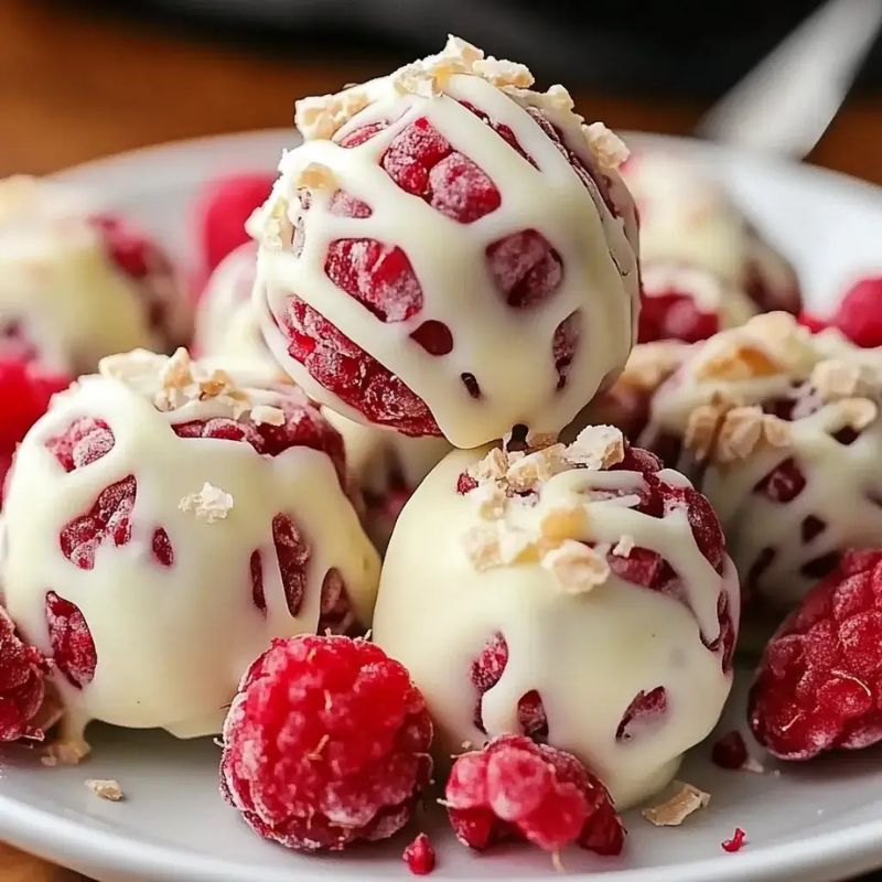 Easy White Chocolate Raspberry Cheesecake Balls Recipe (2)