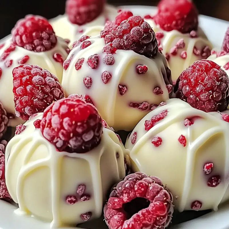 Easy White Chocolate Raspberry Cheesecake Balls Recipe
