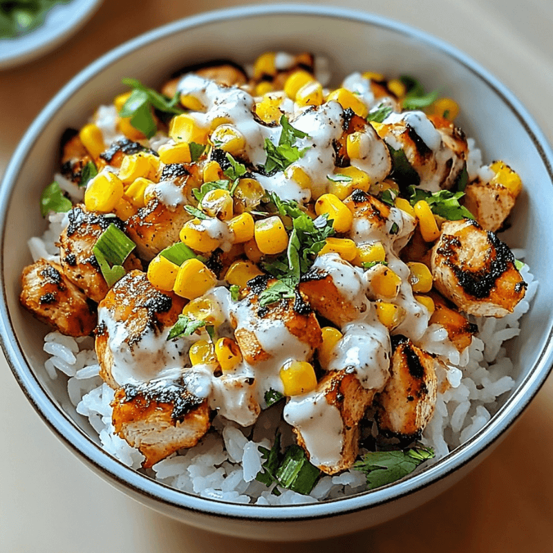 Flavor-packed Street Corn Chicken Rice Bowl