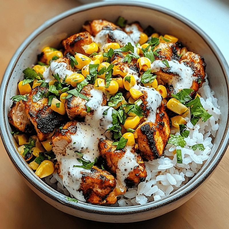 Flavor-packed Street Corn Chicken Rice Bowl