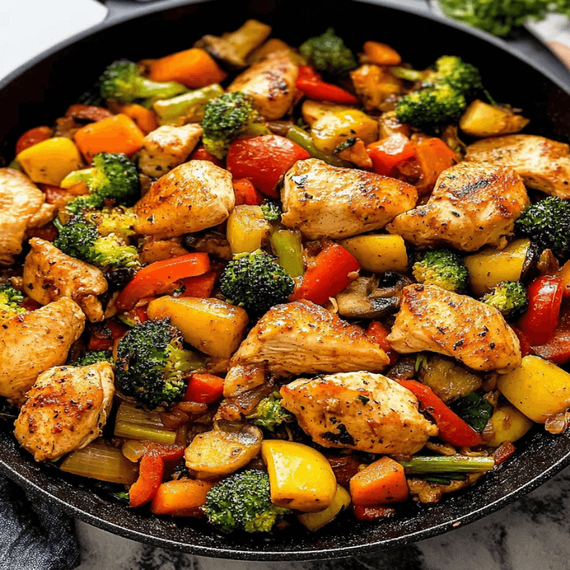 Healthy Chicken and Vegetables Skillet