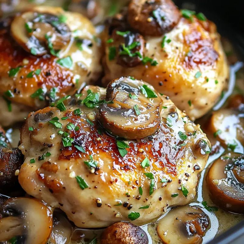 One-Pan Chicken with Garlic Mushroom Sauce – Quick & Delicious (1)