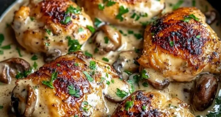 One-Pan Chicken with Garlic Mushroom Sauce – Quick & Delicious (3)